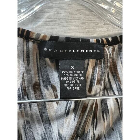 Grace Elements Printed Knot Front V Neck Mini Dress Small - Picture 5 of 5